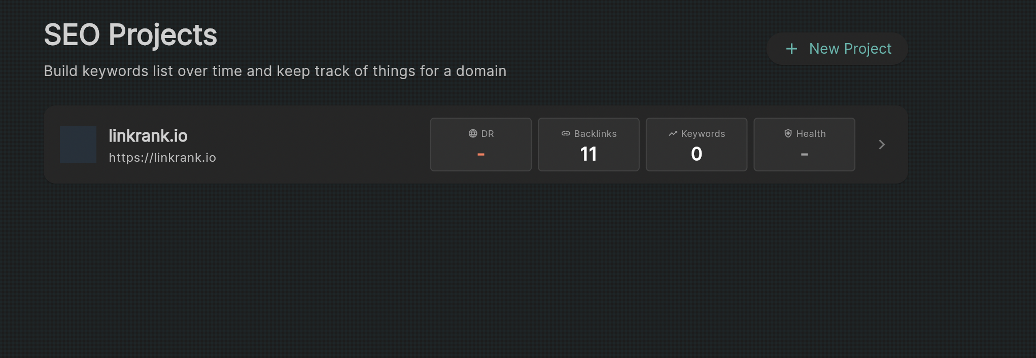 SEO Projects Dashboard